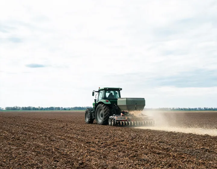 Broadcast seeding application on an agricultural field